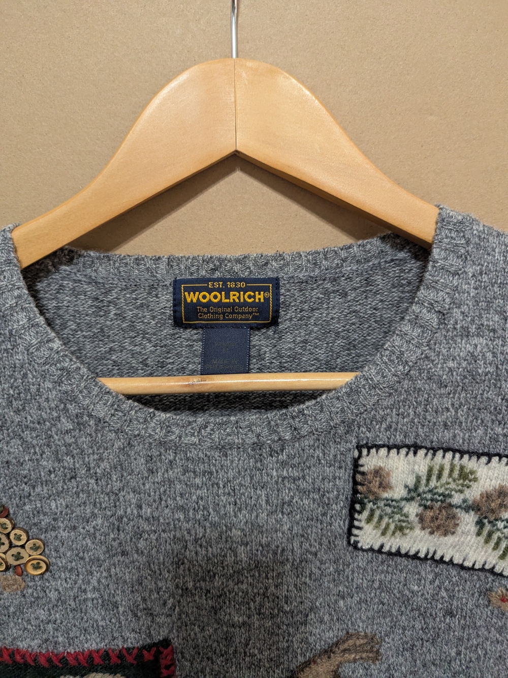 Woolrich Lambswool Cottage Sweater Cabin Charcoal Heather Medium Women's Knit - Picture 11 of 12